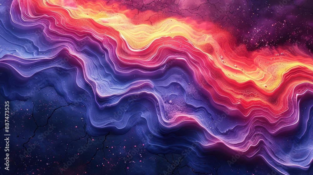 Fluidic cosmic ocean with colorful, layered strokes. Fluidic cosmic ocean with colorful, layered strokes.