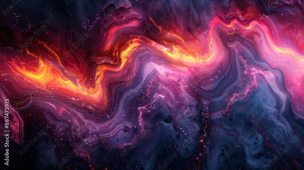 Fototapeta premium Swirling nebula with vibrant colors and cosmic energy