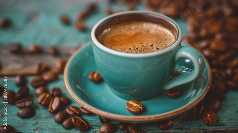 Coffee day. a cup of hot fresh coffee Coffee day. a cup of hot fresh coffee