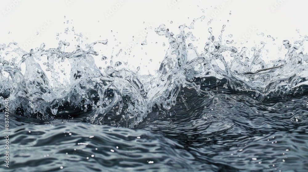 A close-up shot of a wave breaking with water splashing A close-up shot of a wave breaking with water splashing