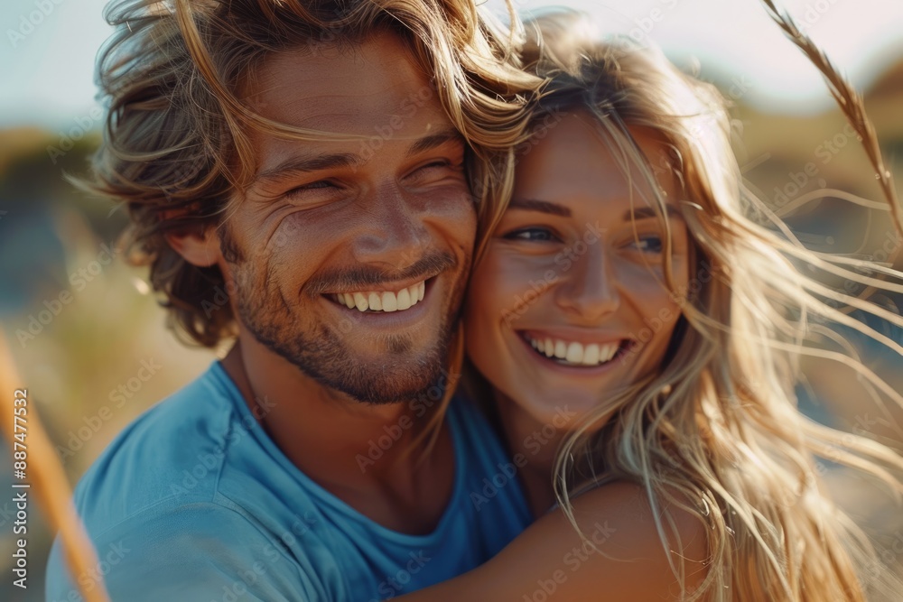 Fototapeta premium Young couple embracing each other