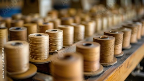Cardboard spools for winding Cardboard bobbins for winding with defocused blur