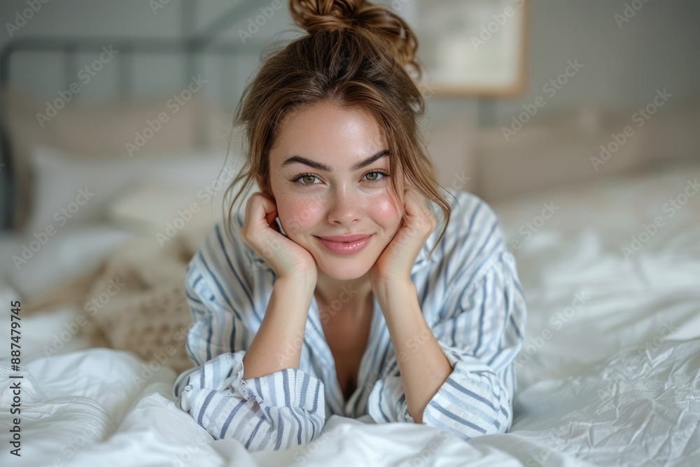 A young woman in the bedroom A young woman in the bedroom