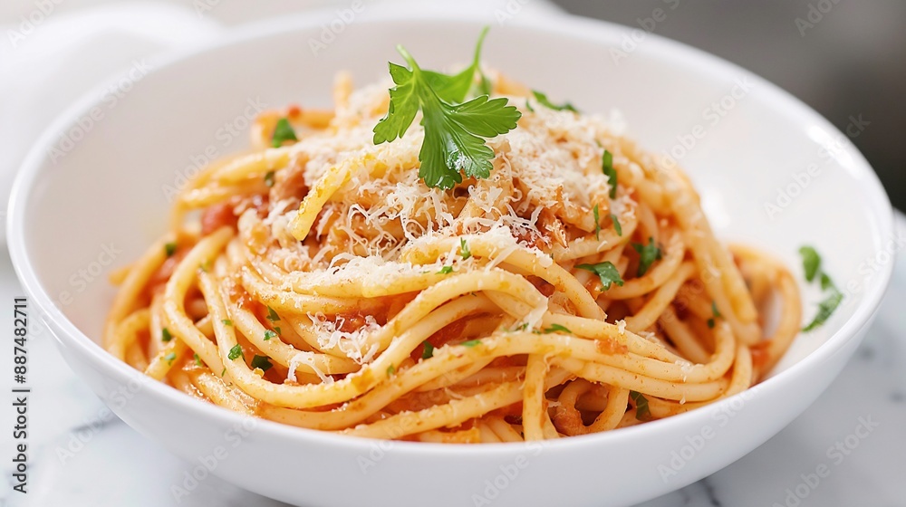 Food for convalescent patients, A small portion of pasta with a light, tomato-based sauce and finely grated cheese Food for convalescent patients, A small portion of pasta with a light, tomato-based sauce and finely grated cheese