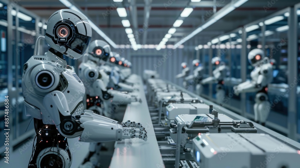 Robots performing tasks in a high-tech laboratory Robots performing tasks in a high-tech laboratory