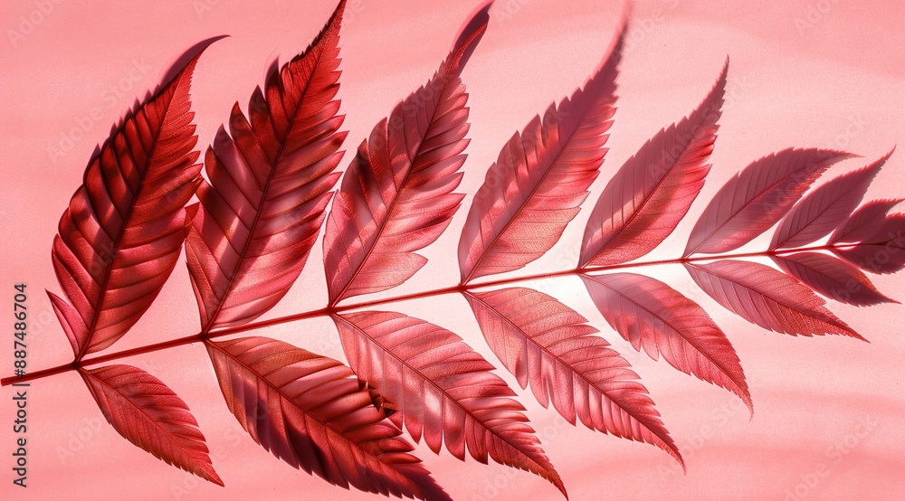 Fototapeta feather on red