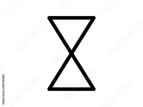 ミニマルな砂時計マークA：角丸黒