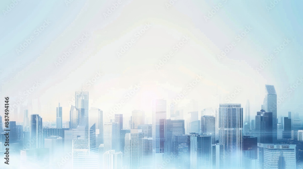 Fototapeta premium Cityscape with a Misty Horizon