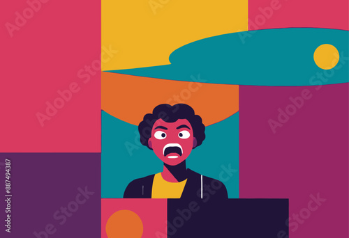 Surprised Expression of a Person with Open Mouth