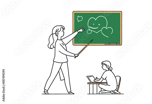 Teacher Engaging with Students in Classroom