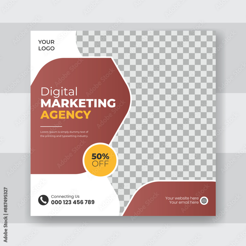 Fototapeta premium Creative modern business social media flyer design template