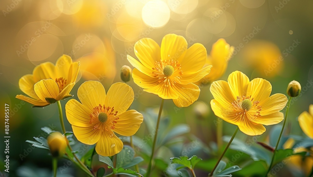 Yellow Flowers in Sunlight Yellow Flowers in Sunlight