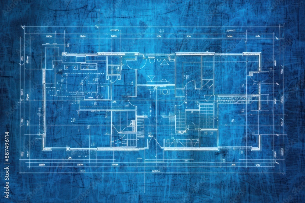 Blue print floor plan, architectural background, technical draw Blue print floor plan, architectural background, technical draw