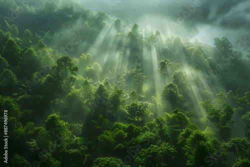 A forest filled with lots of green trees