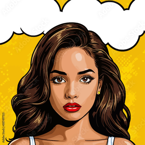 Female Profile with Eyes and Lips