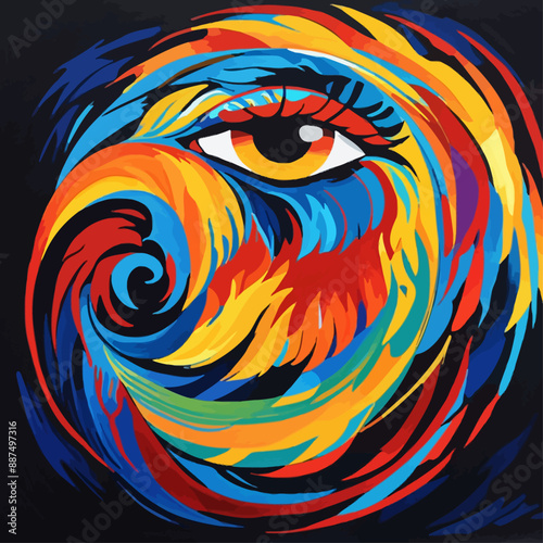 Eye of the Storm: A Vibrant and Dynamic Abstract Artwork