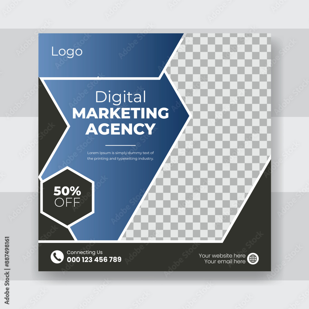 Obraz premium Creative modern business social media flyer design template