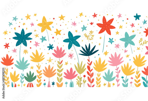 Colorful Flower Bouquet with Star Decorations