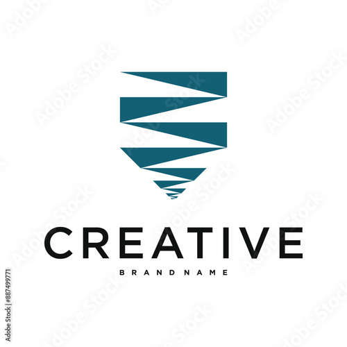 Creative abstract shield logo design. Premium Vector photo