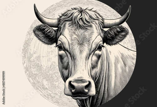 Bull with Horns and Eyes