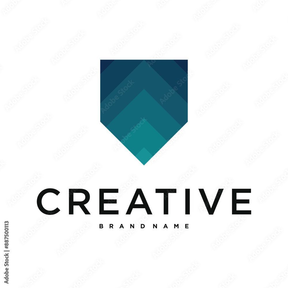 Creative abstract shield logo design. Premium Vector