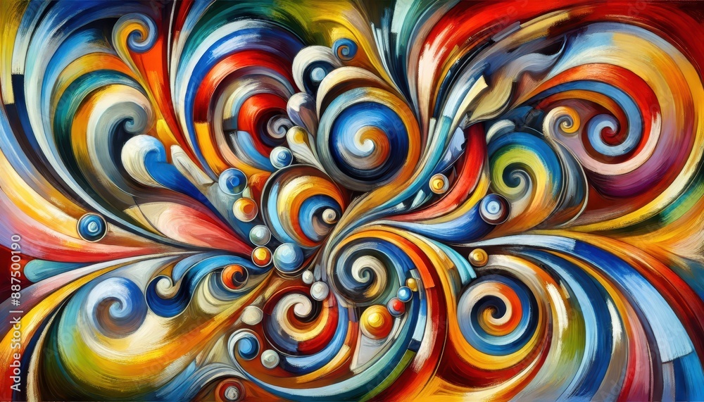 Abstract Colorful Swirling Pattern Painting. Abstract Colorful Swirling Pattern Painting.