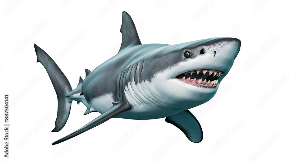 Obraz premium Isolated PNG Shark, GENERATIVE AI