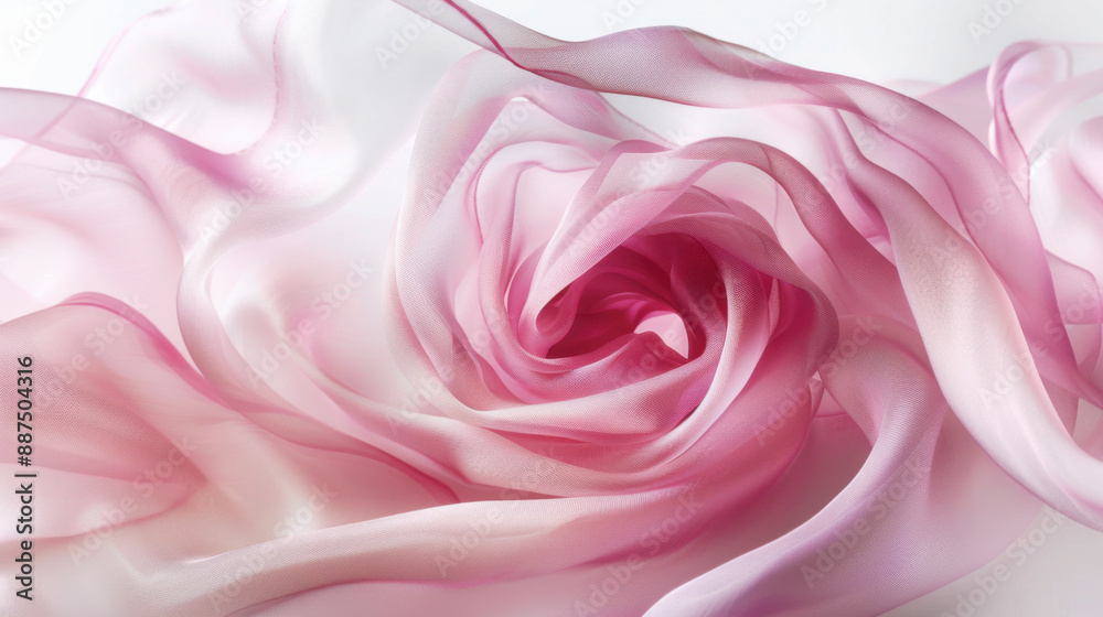 Silk curled into the shape of a rose, an abstract artistic expression Silk curled into the shape of a rose, an abstract artistic expression