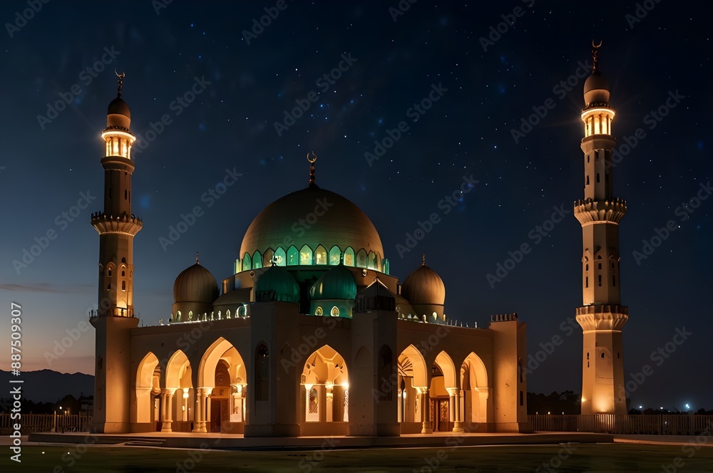 custom made wallpaper toronto digitalA mosque at night with the lights