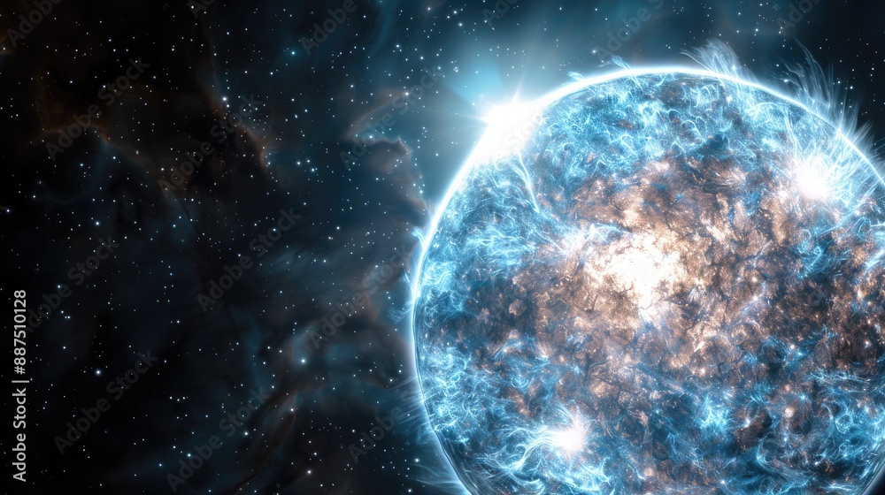 Obraz premium blue giant star, showing its characteristics and properties