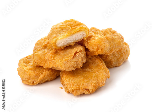 Photos Fried chicken nuggets isolated on white background