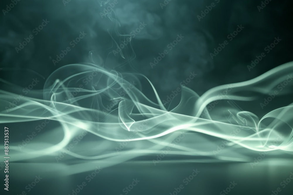 Ethereal smoke pattern in shades of green and gray evoking a mystical and calming atmosphere Ethereal smoke pattern in shades of green and gray evoking a mystical and calming atmosphere