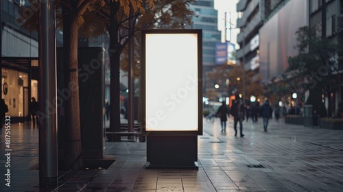 Mockup of a blank digital screen sign in an urban environment providing empty space for displaying your advertising or branding campaign