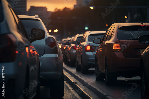 a row of cars on a street