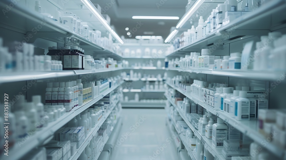 A close-up shot of shelves filled with various types and sizes of medical supplies in an innovative pharmacy setting, showcasing the diversity and technology used to support patient care. A close-up shot of shelves filled with various types and sizes of medical supplies in an innovative pharmacy setting, showcasing the diversity and technology used to support patient care.