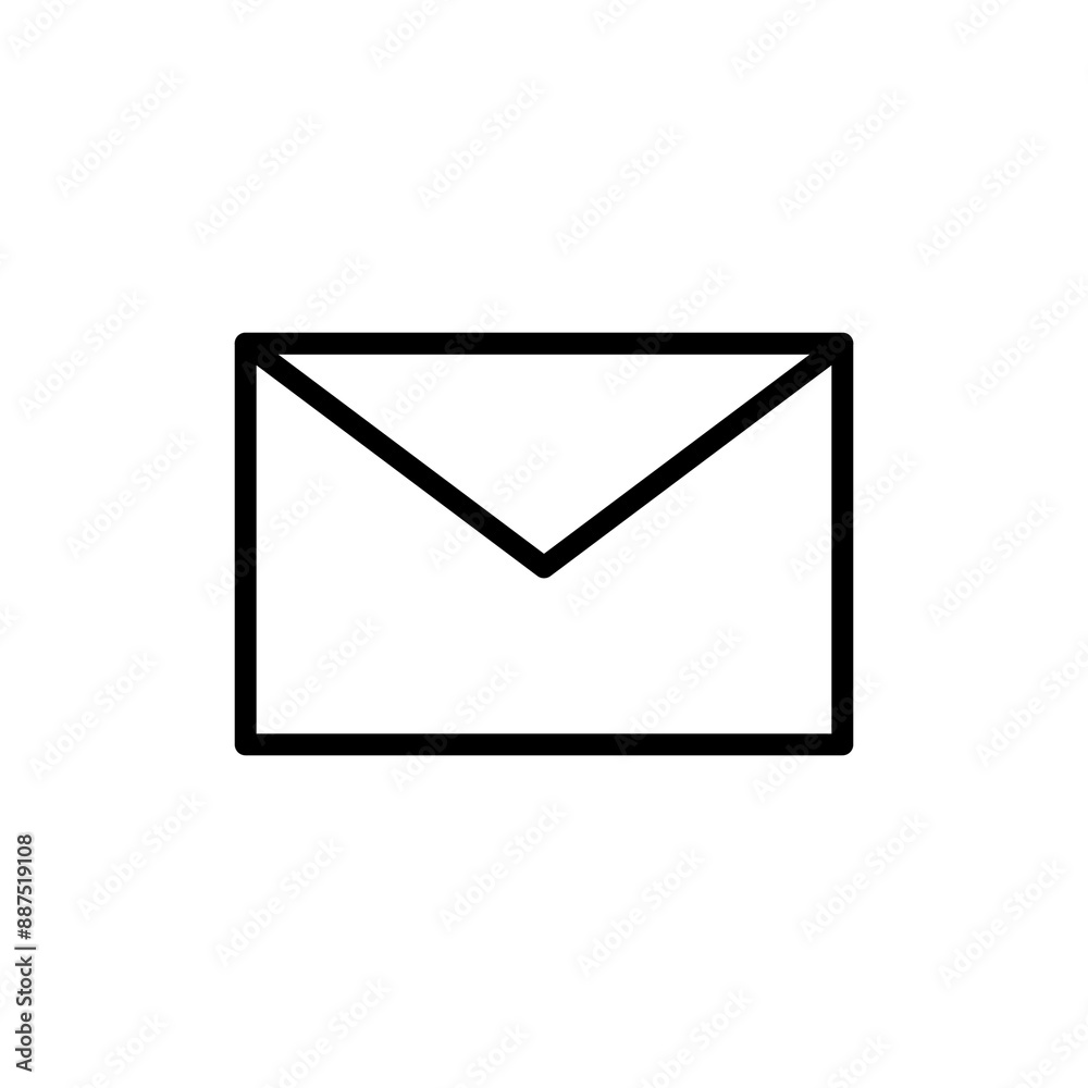 An illustration showing a black icon of an envelope with a letter on a white background. Mail An illustration showing a black icon of an envelope with a letter on a white background. Mail