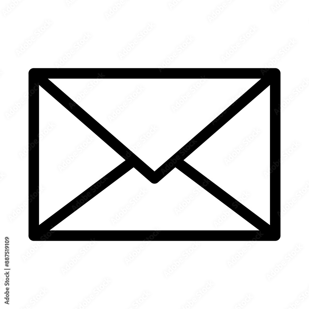 An illustration showing a black icon of an envelope with a letter on a white background. Mail An illustration showing a black icon of an envelope with a letter on a white background. Mail