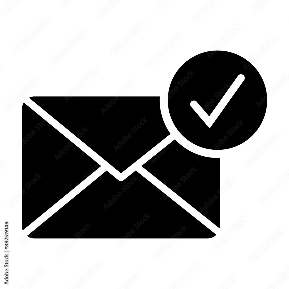 An illustration showing a black icon of an envelope with a letter on a white background. Mail An illustration showing a black icon of an envelope with a letter on a white background. Mail
