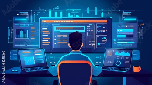 Learn software development basics and how to code. Developers create software for different devices. They work on coding, testing, and data analysis. They also focus on online safety. photo