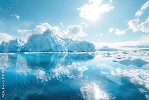 A majestic glacier reflecting the sunlight in a pristine polar region © Syahrul Zidane A