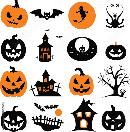 Printable Halloween Vector Icons for Designs and more.