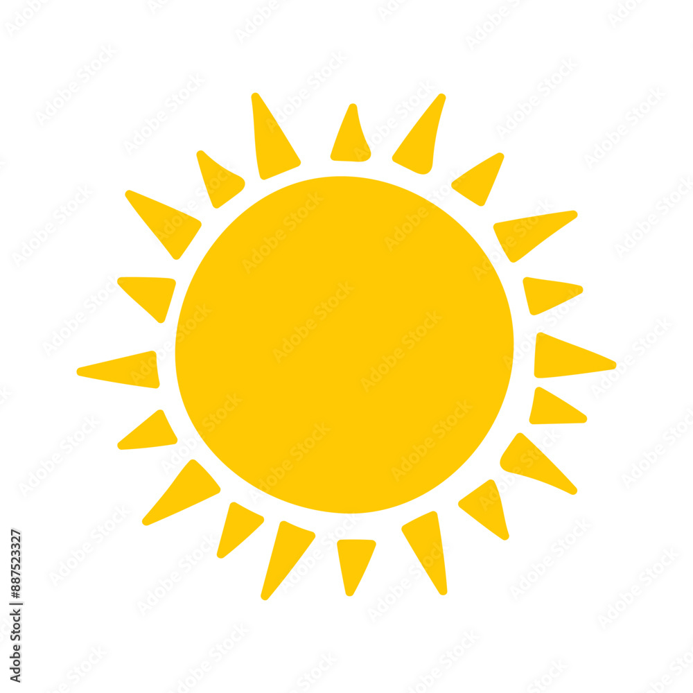 Cute cartoon sun icon. Hand drawn summer elements. Vector illustration Cute cartoon sun icon. Hand drawn summer elements. Vector illustration