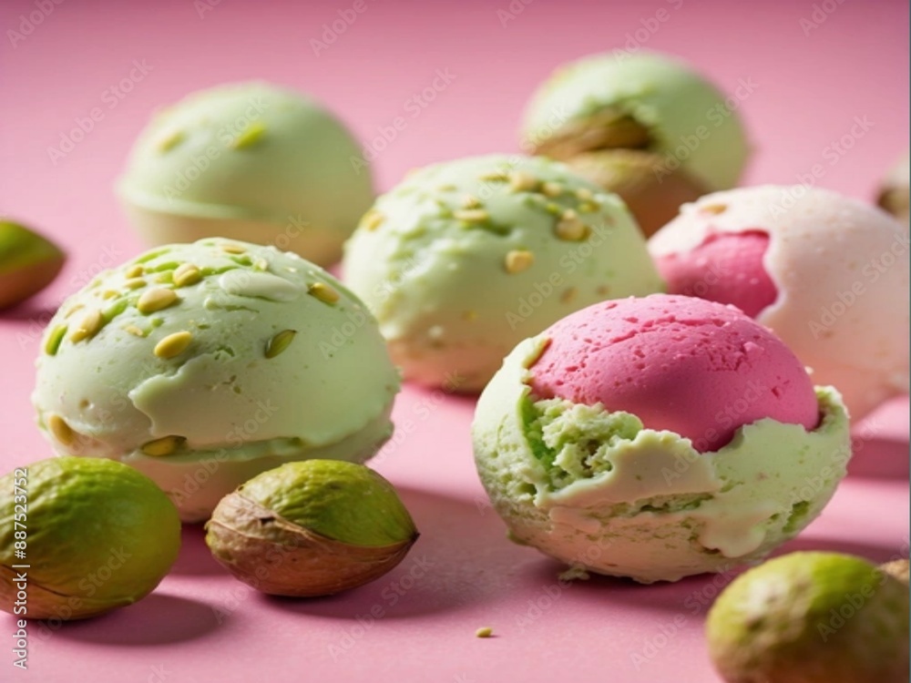 ice cream balls with mint ice cream balls with mint