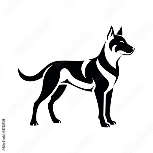 vector, isolated black silhouette of a dog, collection, German Shepherd Silhouette Collection