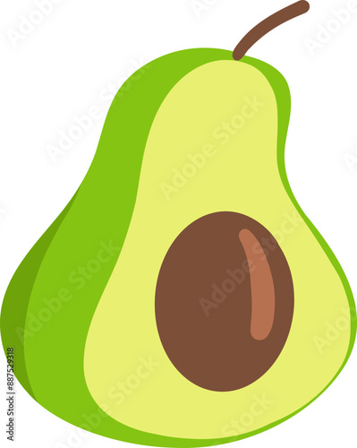 avocado icon Fresh healthy vegetarian food illustration