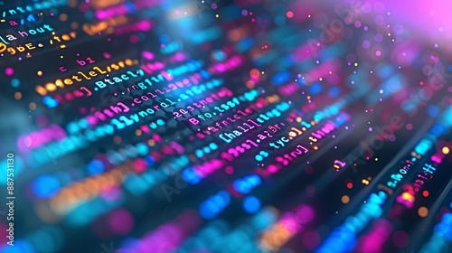 Wallpaper Mural A colorful image of code with a blue background. The code is in a variety of colors and he is a mix of different programming languages. Concept of creativity and complexity Torontodigital.ca