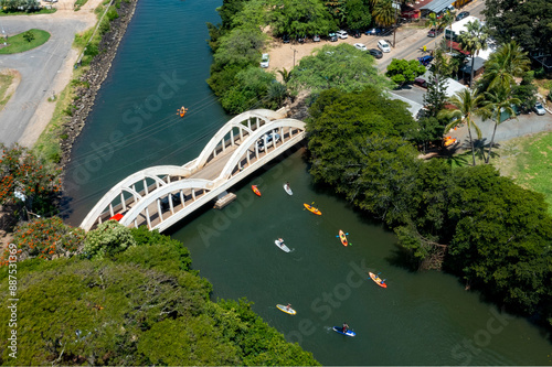 The Rainbow Bridge in Haleiwa, North Shore, Oahu, Hawaii