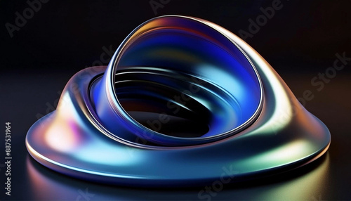 modern futuristic 3d abstract with rainbow reflection