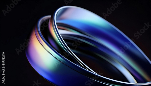 modern futuristic 3d abstract with rainbow reflection