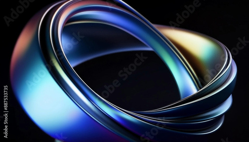 modern futuristic 3d abstract with rainbow reflection